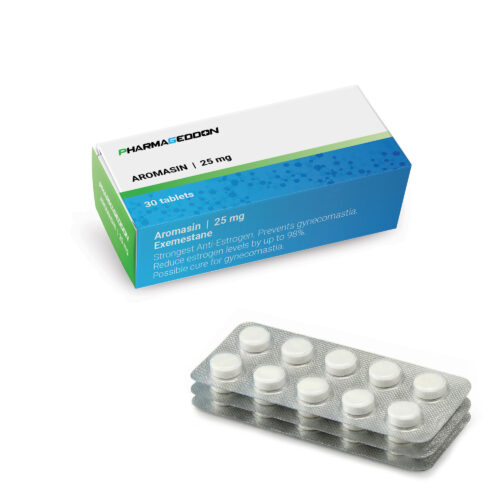 קופסת תרופות מניעת תופעות לוואי הורמונים בצבעי כחול-ירוק עם מספר חפיסות כדורים לבנים.