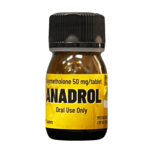 בקבוק כדורים צהוב-שחור של תרופת אנדרול, למתן דרך הפה בלבד.