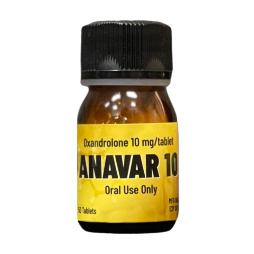 בקבוק צהוב של תרופת אנאבר 10 מג, מכיל 50 טבליות לשימוש פומי בלבד.