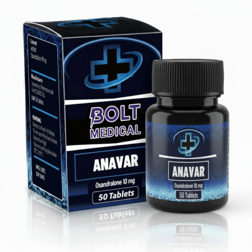 אריזת תרופות שחורה וכחולה של אנאבר, בקבוק עם 50 טבליות