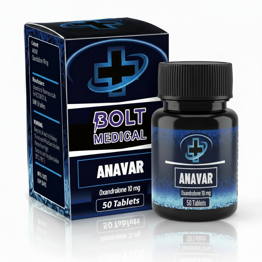 אריזת תרופות שחורה וכחולה של אנאבר, בקבוק עם 50 טבליות