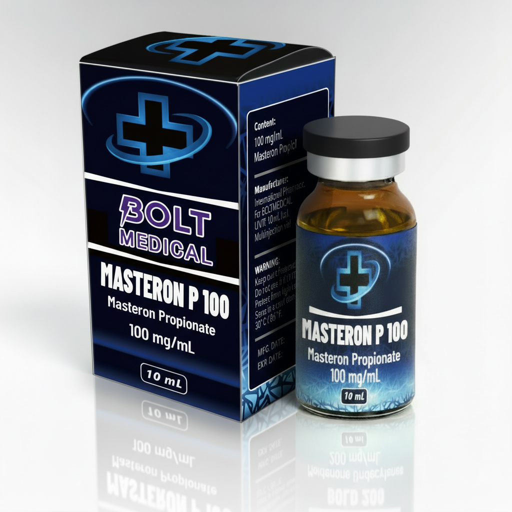 ויאל וקופסה של תכשיר רפואי מסטרון קצר 100 מ"ג של Bolt Medical