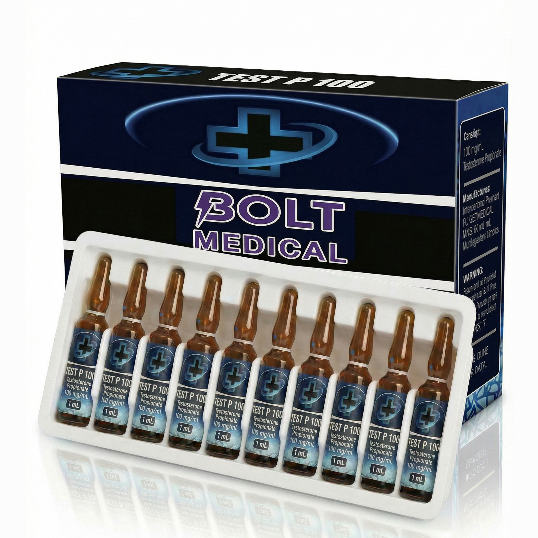 טסטוסטרון פרופיונט 100 מ״ג/מ״ל – 10 אמפולות להזרקה תוך־שרירית